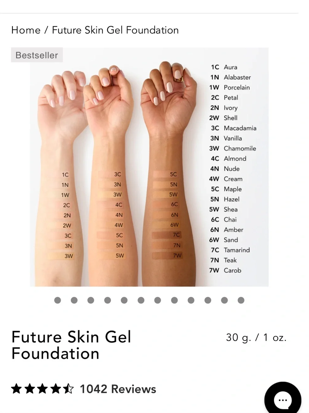 Chantecaille 2N Ivory Future skin gel foundation